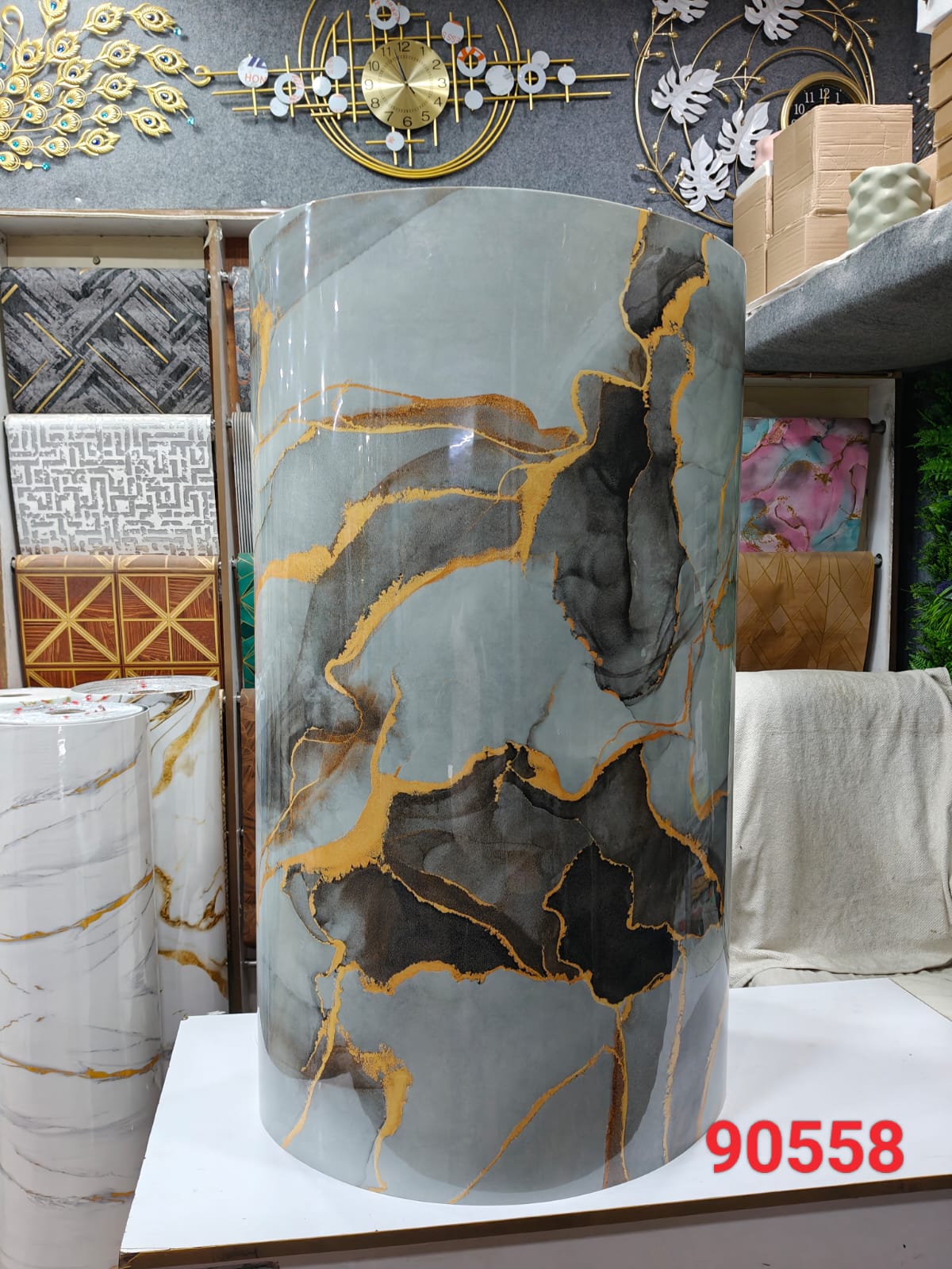 Luxury Grey & Gold UV Marble Sheet