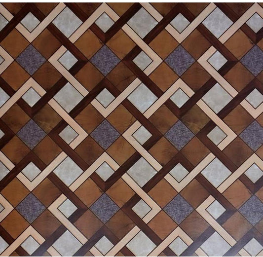 Classic Wooden Geometric Carpet roll size (5*97ft)