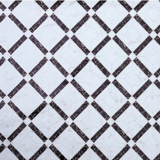 Modern White Geometric Pattern Carpet