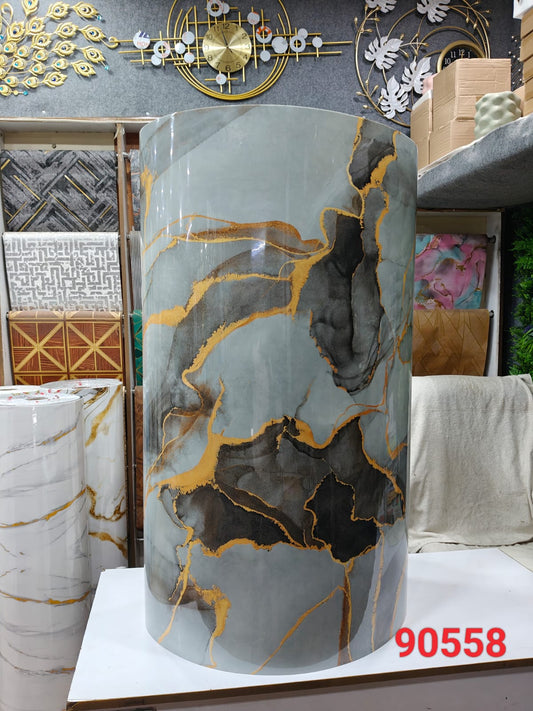 Luxury Grey & Gold UV Marble Sheet